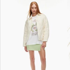 ARITZIA SUNDAY BEST off-white quilted down zip-front jacket XS - NWT!